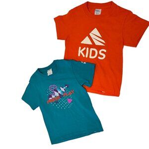 Port & Company Youth XS Graphic Tees LOT of 2 "Kids" & "PressPlay" boys or girls